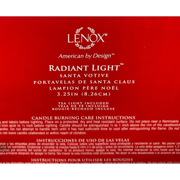 Lenox Santa Votive Candle Holder Porcelain Christmas Holiday - Picture 5 of 10